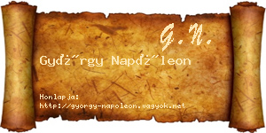 György Napóleon névjegykártya